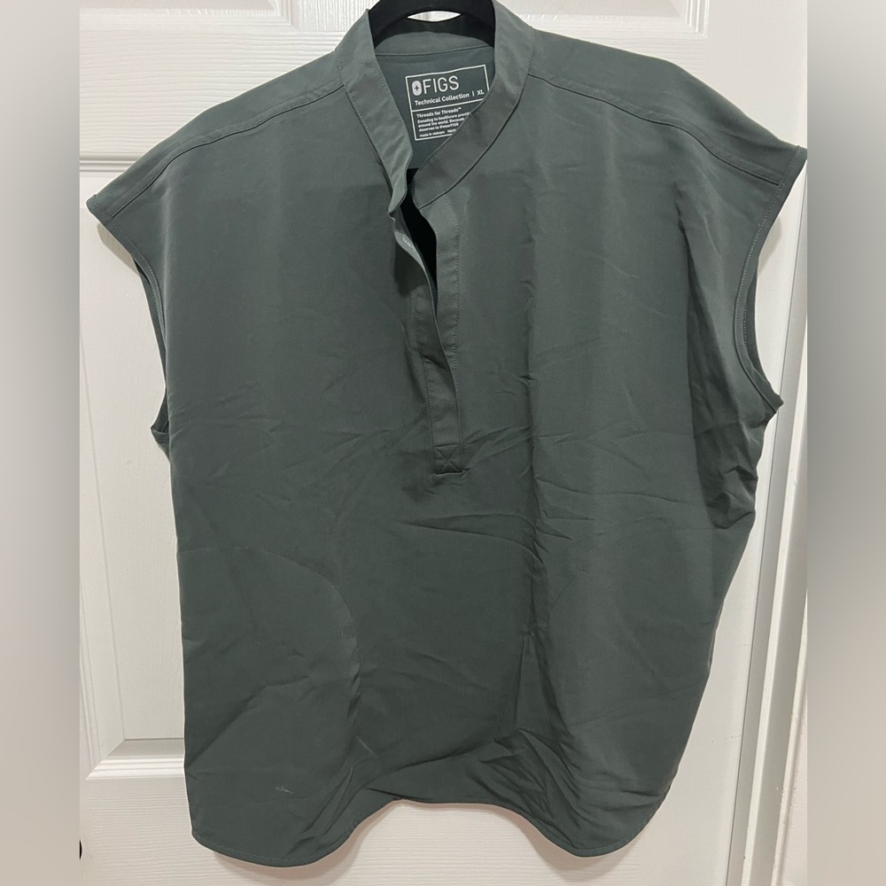 Figs Women's Tunic Top in Deep Olive Green